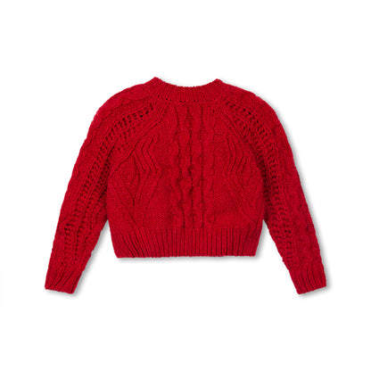 Wynken Baby Ink Red Mini Aran Knit Cardigan