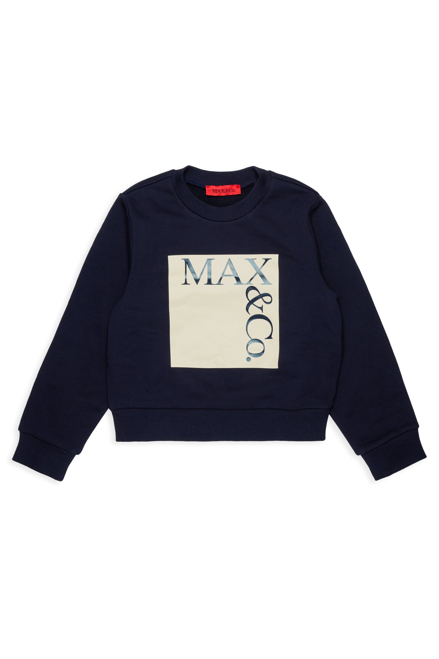 Max&amp;Co. Navy Graphic Square Logo Sweatshirt