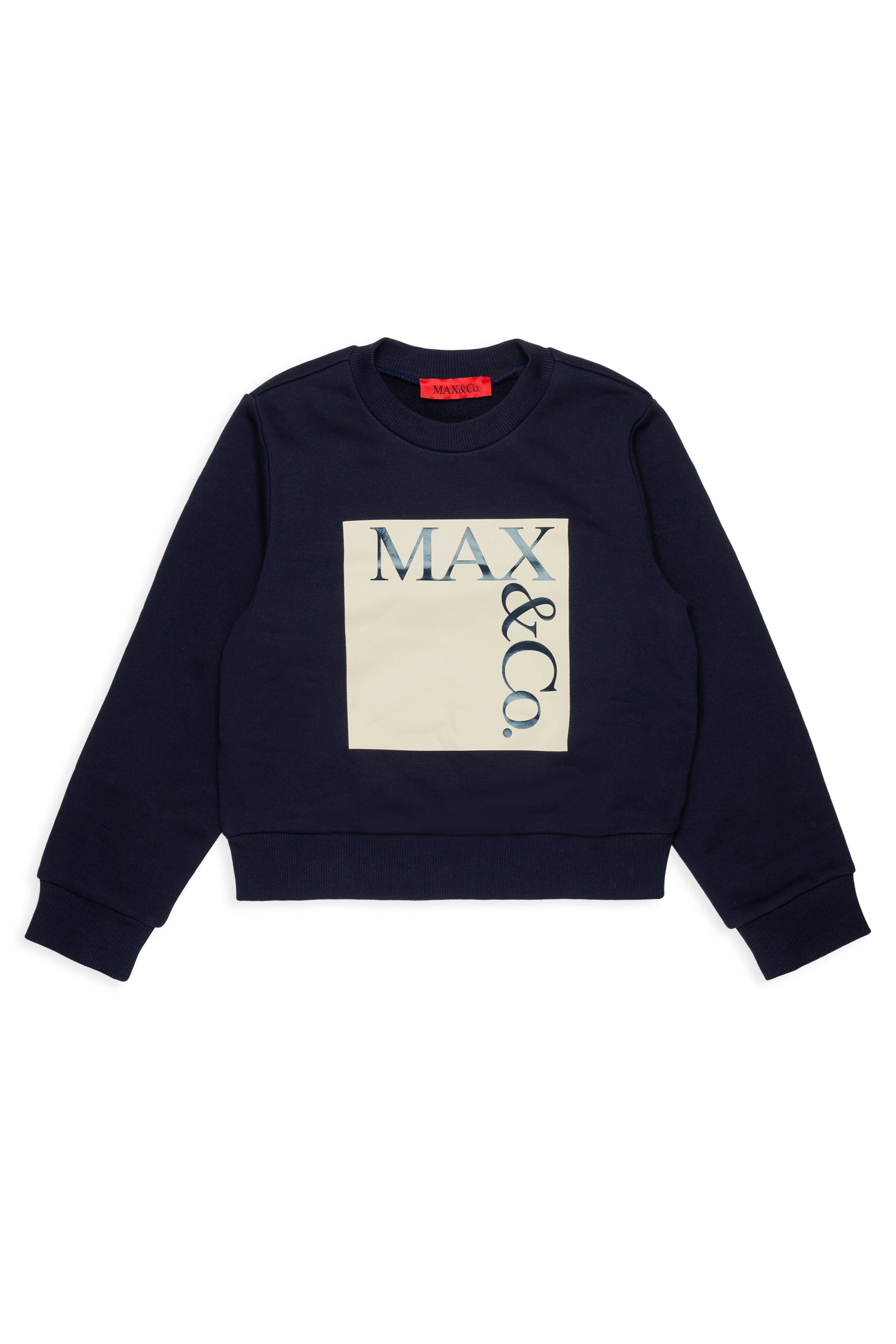 Max&amp;Co. Navy Graphic Square Logo Sweatshirt