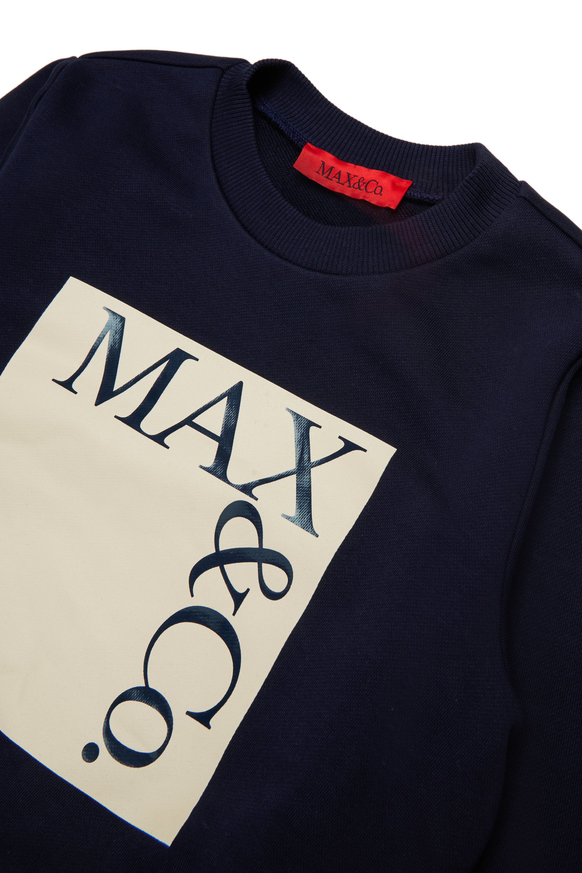Max&amp;Co. Navy Graphic Square Logo Sweatshirt
