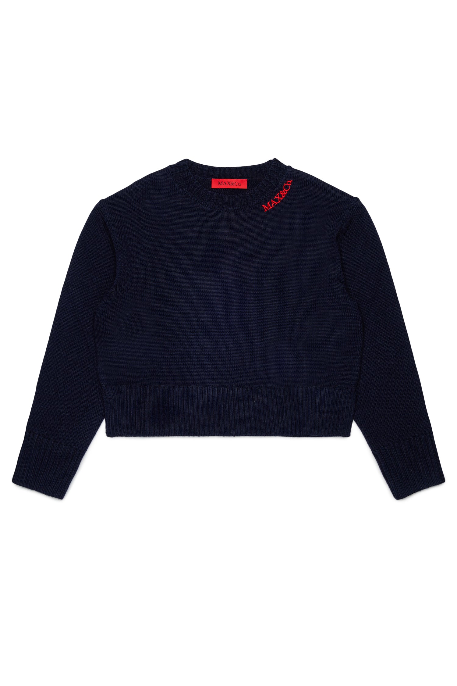 Max&amp;Co. Navy Logo Knit Sweater