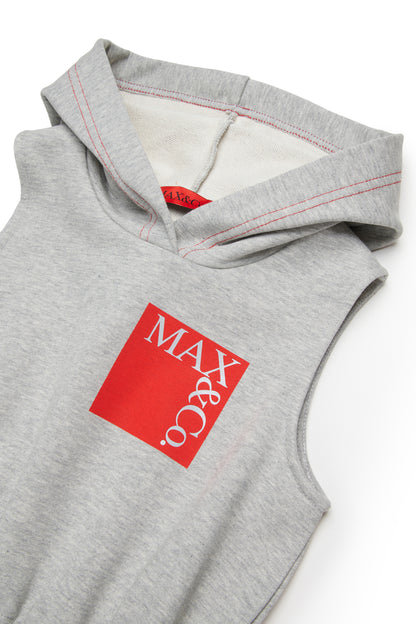 MAX&amp;Co.Grey Sleveless Hooded Sweater Dress with Logo
