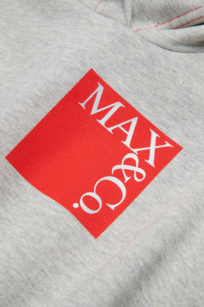 MAX&amp;Co.Grey Sleveless Hooded Sweater Dress with Logo