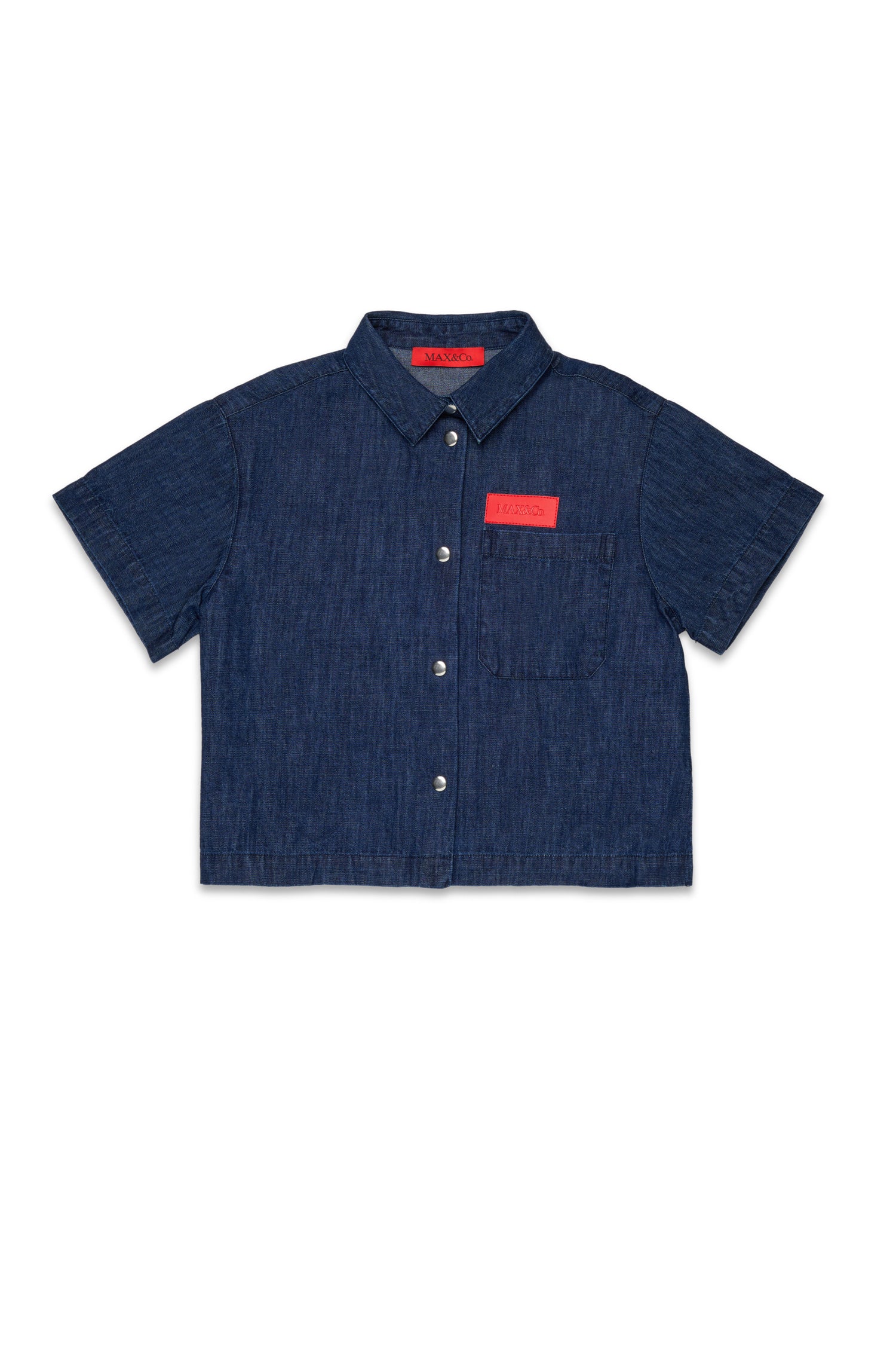 MAX&amp;Co. Dark Denim Chrambray Button Up Shirt