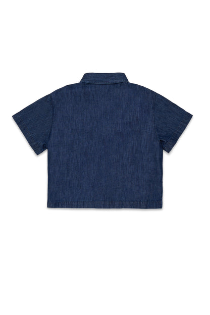 MAX&amp;Co. Dark Denim Chrambray Button Up Shirt