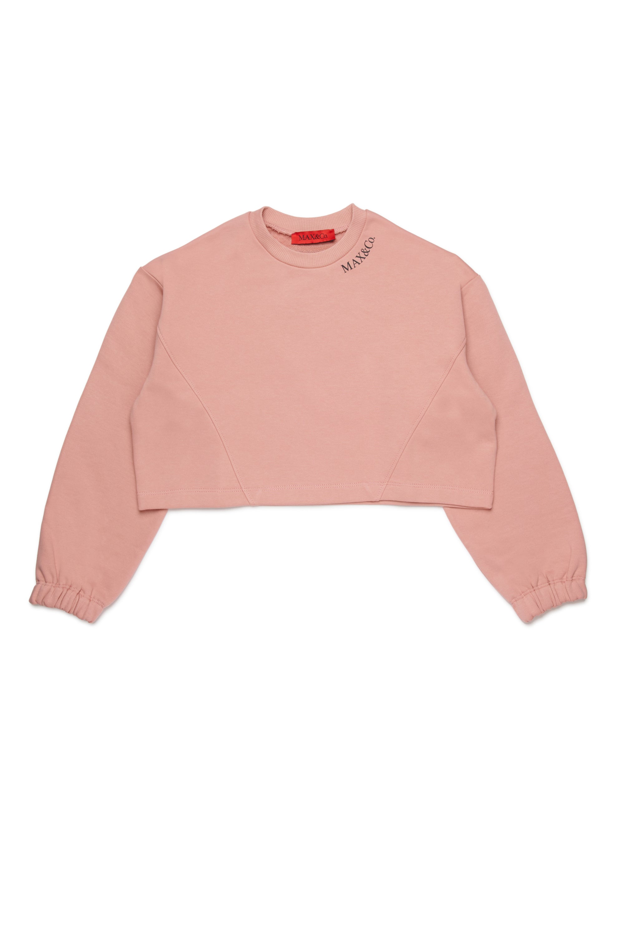 MAX&amp;Co. Pink Boxy Sweatshirt with Logo Around the Neck