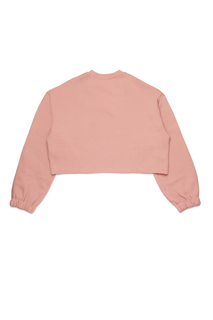 MAX&amp;Co. Pink Boxy Sweatshirt with Logo Around the Neck