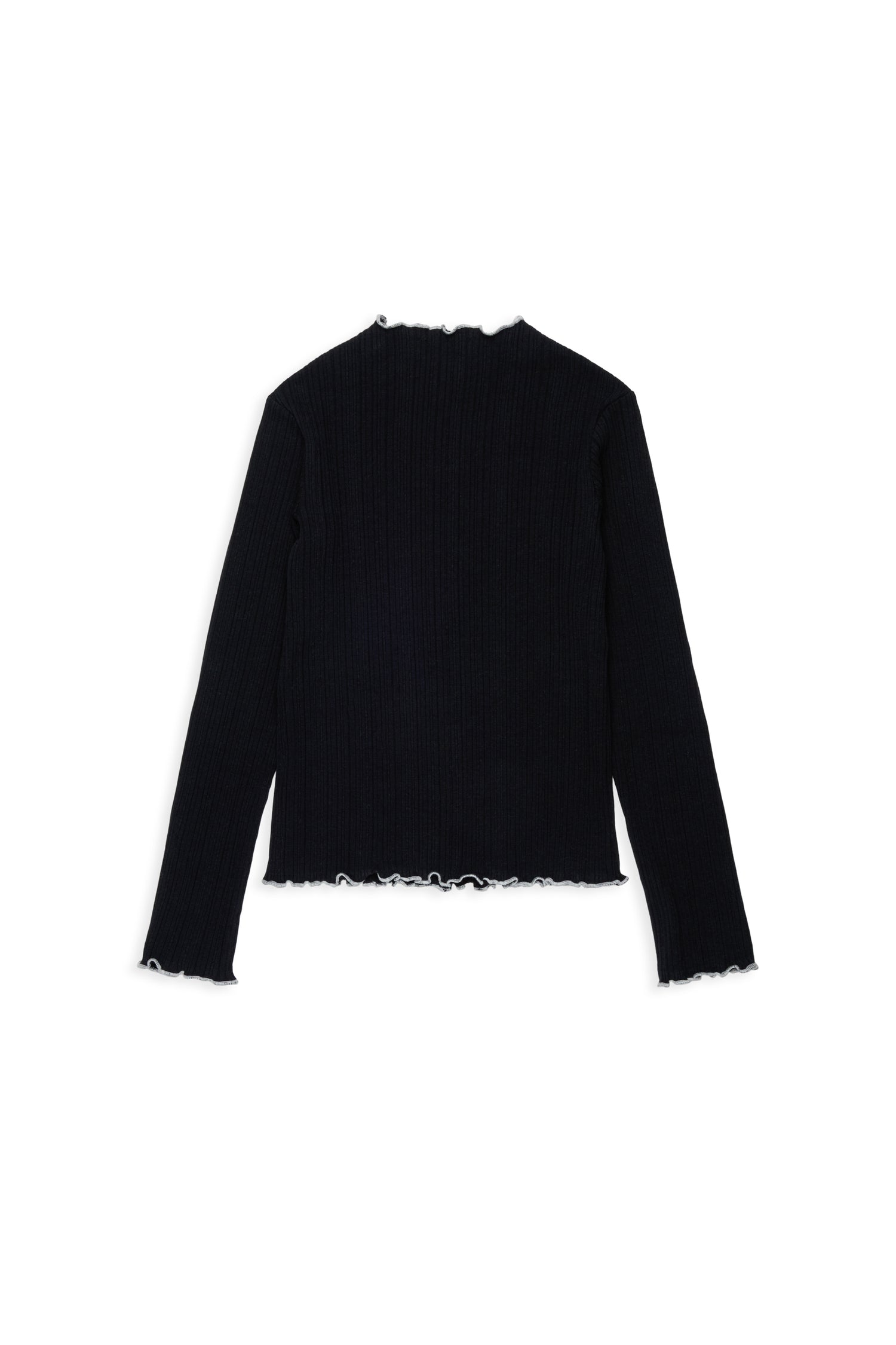 Max&amp;Co. Black Long Sleeve Cotton Ribbed T-Shirt