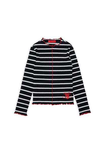 Max&amp;Co. Striped Long Sleeve Cotton Ribbed T-Shirt
