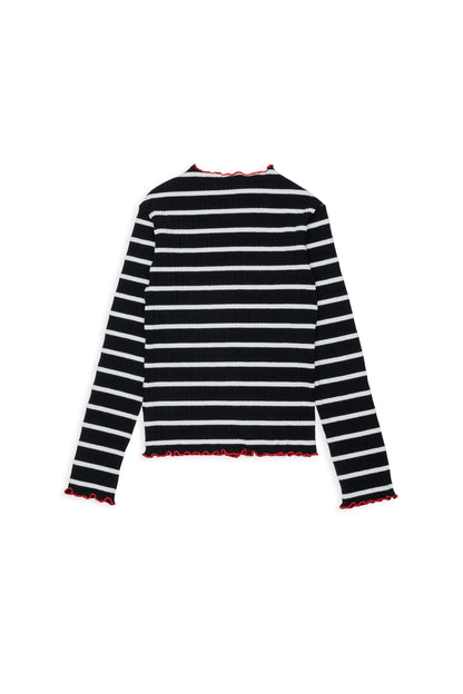 Max&amp;Co. Striped Long Sleeve Cotton Ribbed T-Shirt