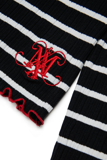 Max&amp;Co. Striped Long Sleeve Cotton Ribbed T-Shirt