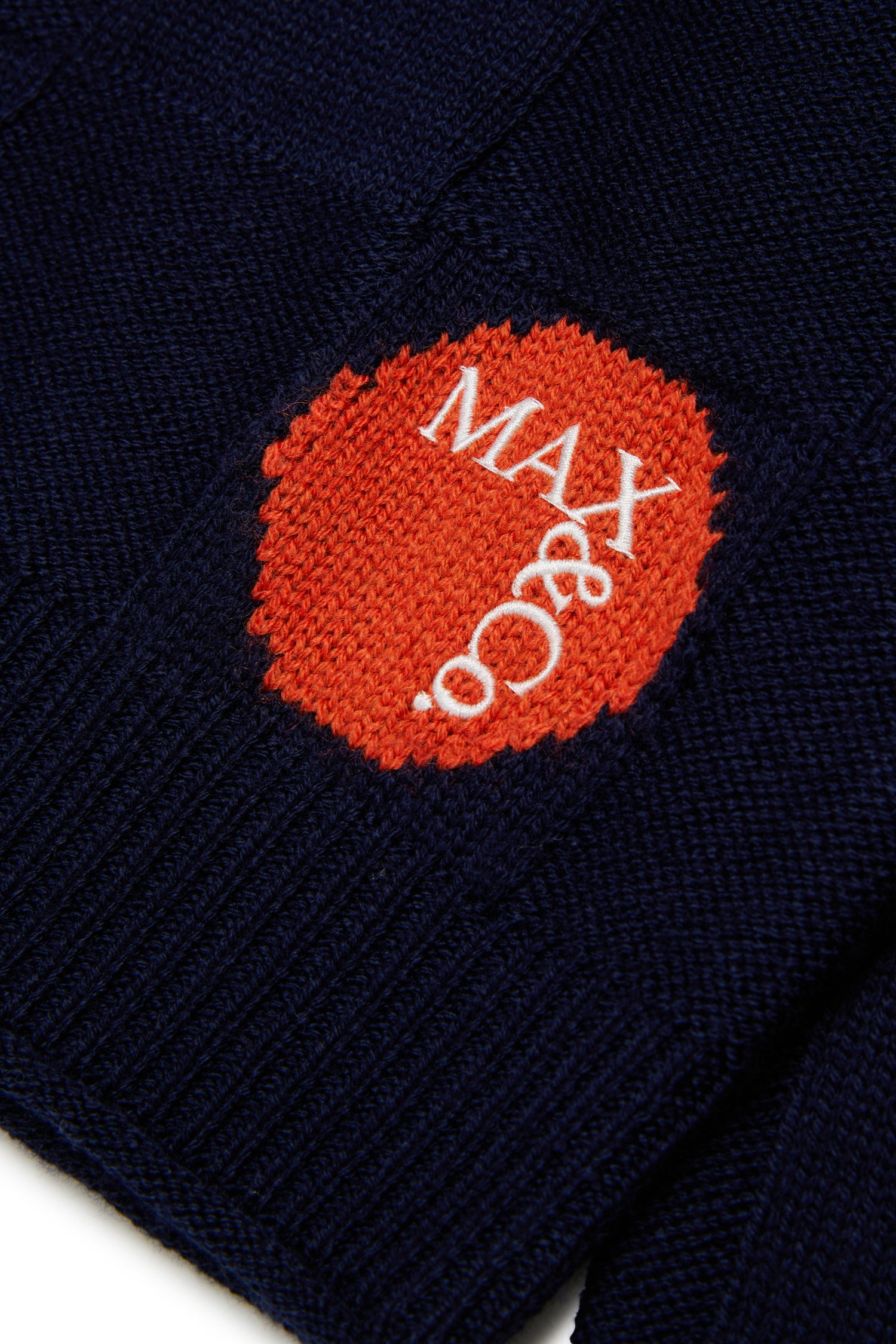 Max&amp;Co. Navy Checkered Pattern Knit Sweater