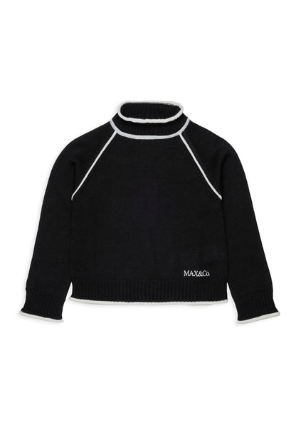 Max&amp;Co. Black Ribbed Turtleneck