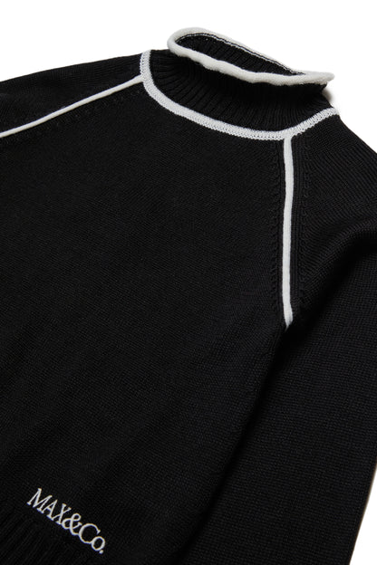 Max&amp;Co. Black Ribbed Turtleneck