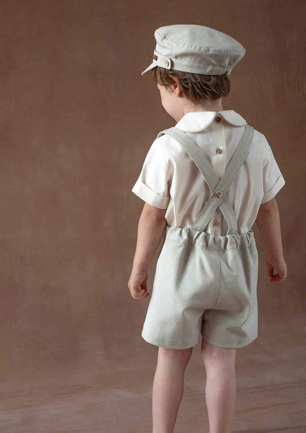 Popelin Sand Oxford Shorts with Straps