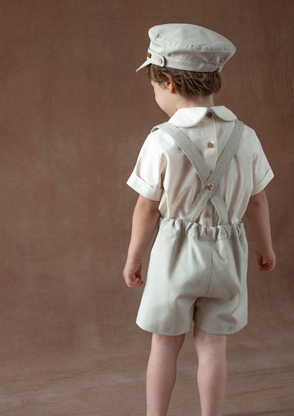 Popelin Sand Oxford Shorts with Straps