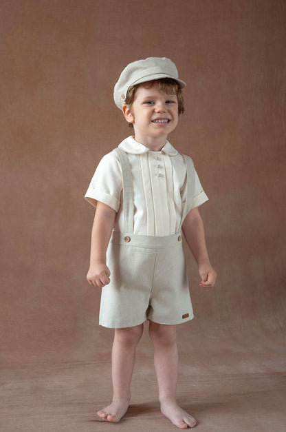 Popelin Sand Oxford Shorts with Straps