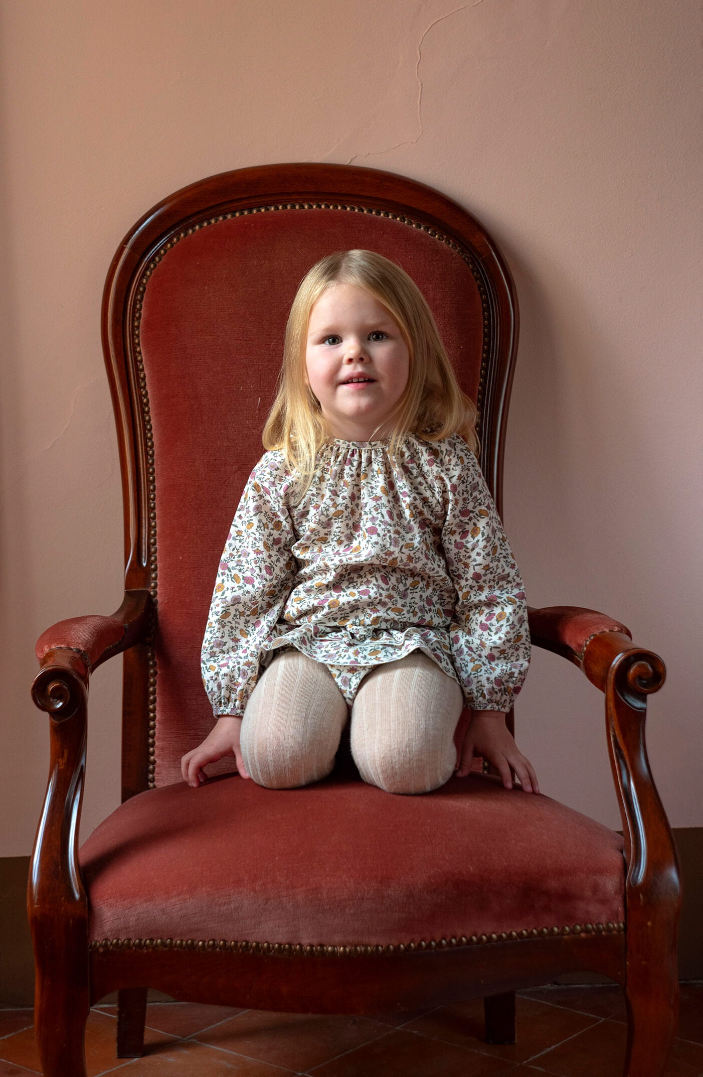 Popelin Baby Mauve Floral Raglan Sleeve Blouse