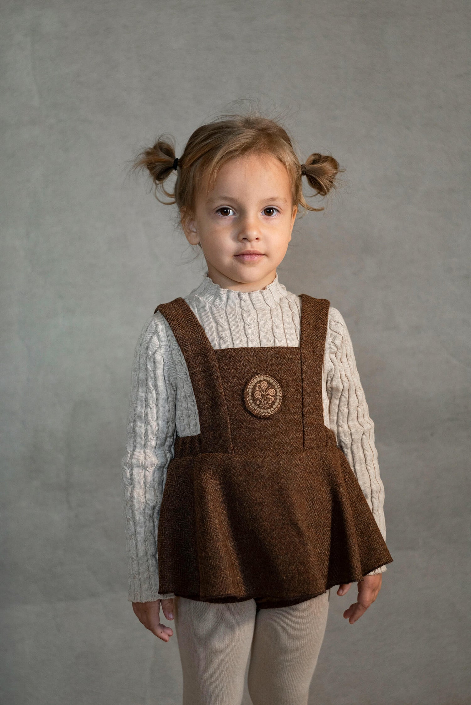 Popelin Baby Sand Perkins Neck Knitted Sweater