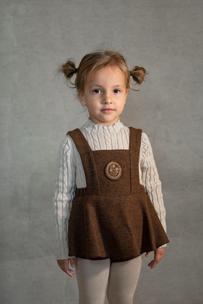 Popelin Baby Sand Perkins Neck Knitted Sweater