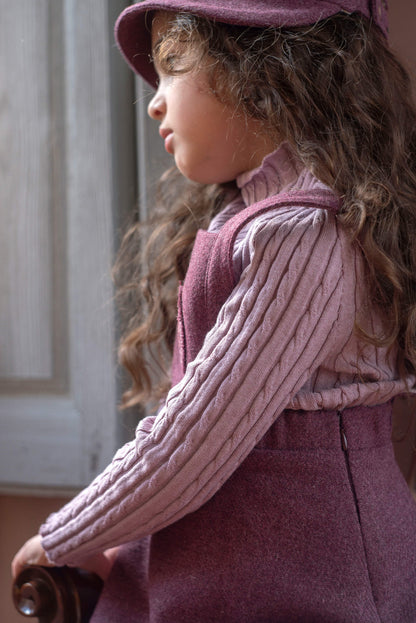 Popelin Mauve Perkins Neck Knitted Sweater