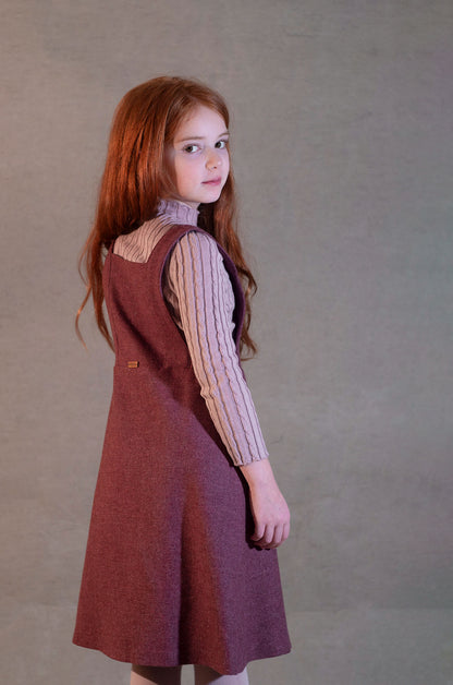 Popelin Mauve Perkins Neck Knitted Sweater