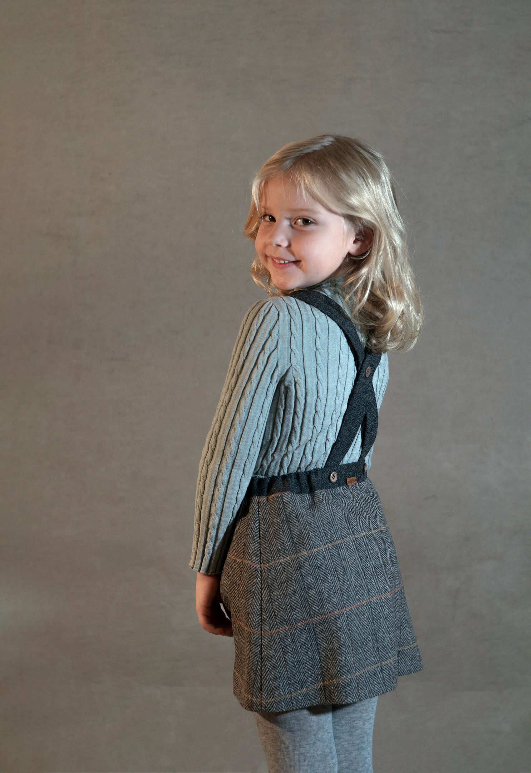 Popelin Grey Perkins Neck Knitted Sweater