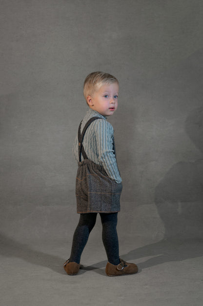 Popelin Grey Perkins Neck Knitted Sweater