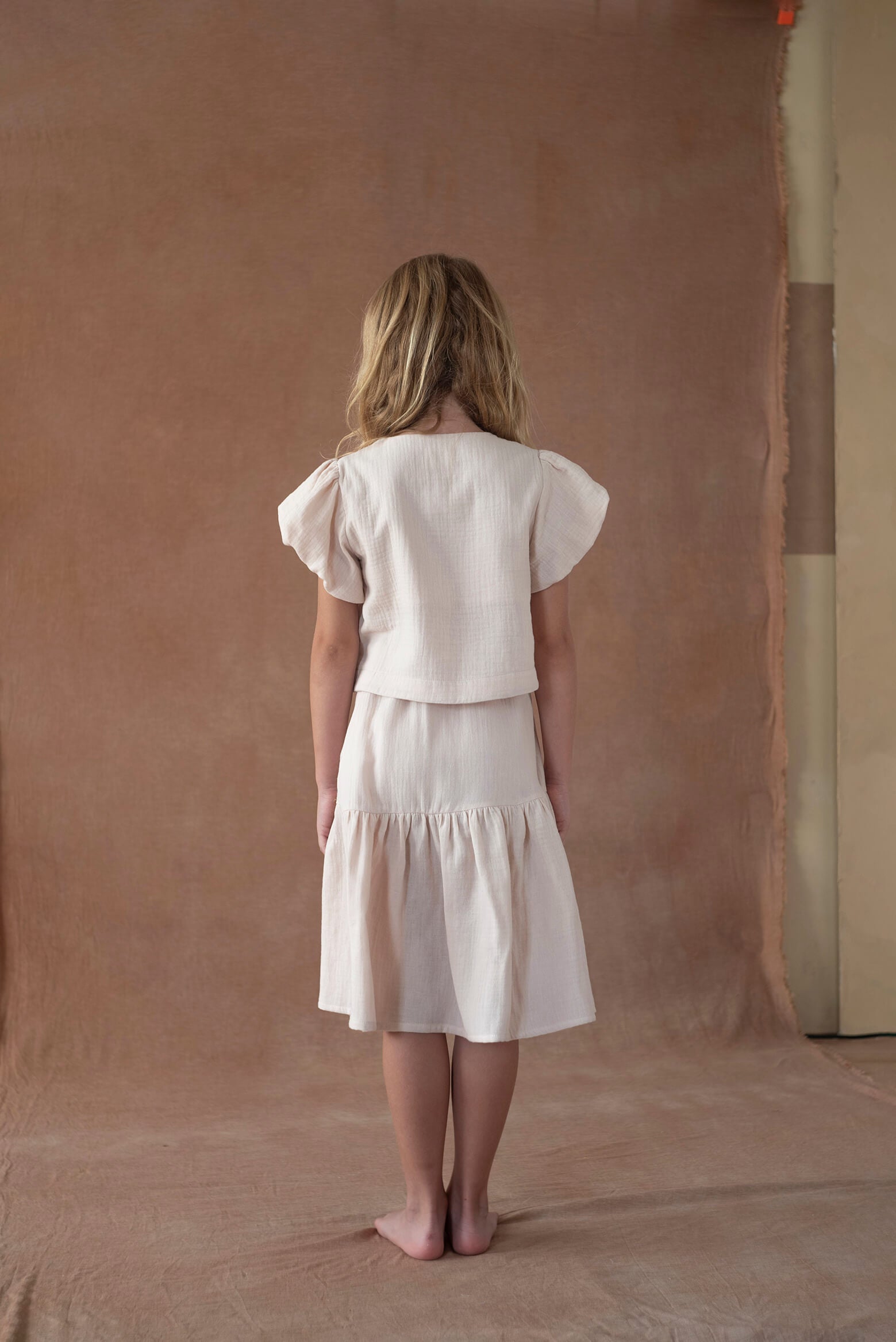 Popelin Dusty Pink Midi Skirt