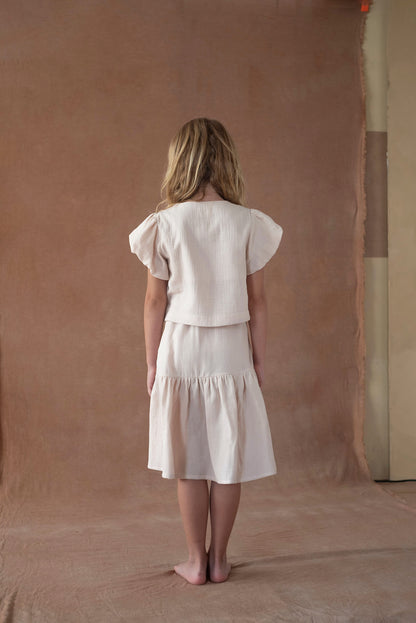 Popelin Dusty Pink Midi Skirt