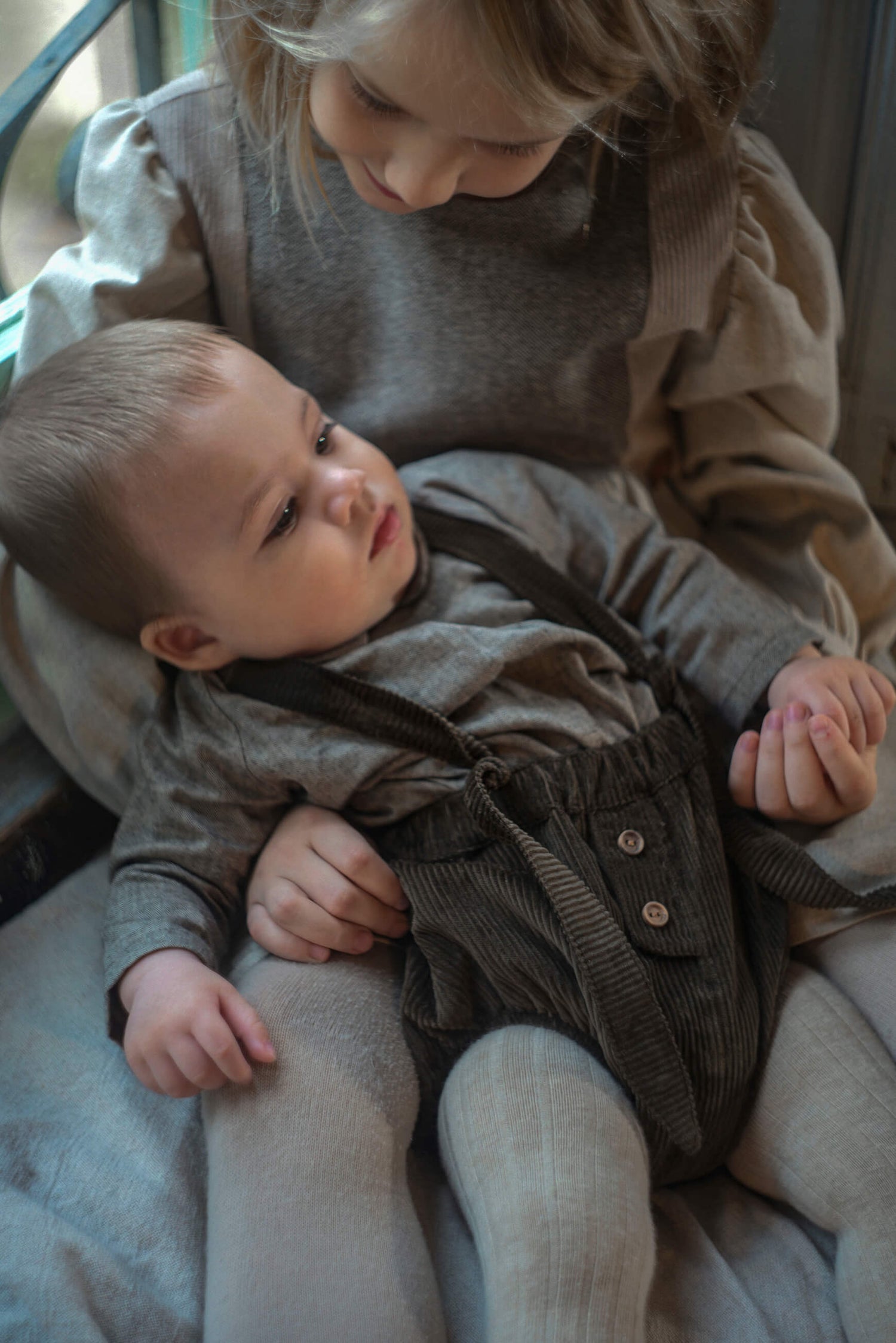 Popelin Baby Brown Corduroy Culotte With Removable Straps