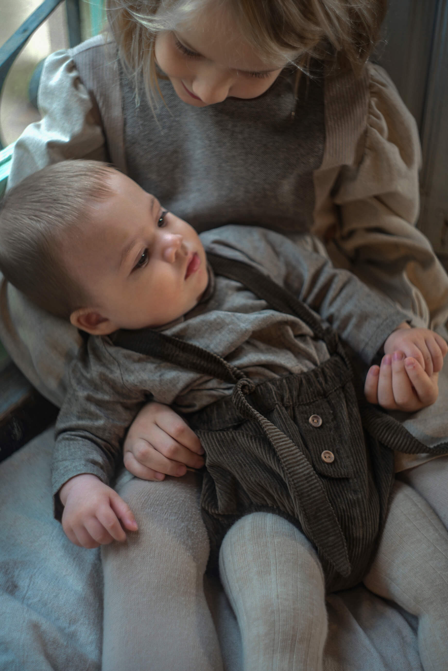 Popelin Baby Brown Corduroy Culotte With Removable Straps
