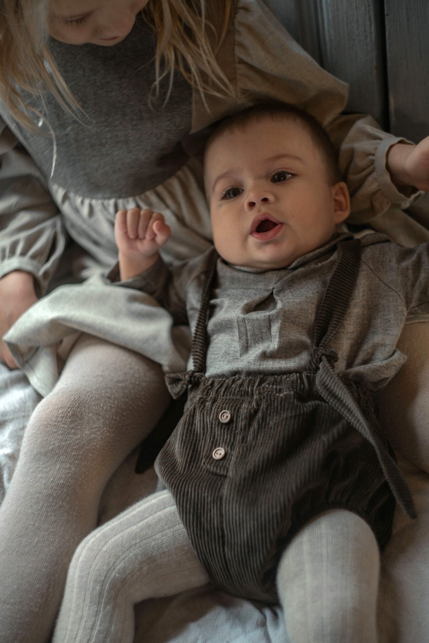 Popelin Baby Brown Corduroy Culotte With Removable Straps