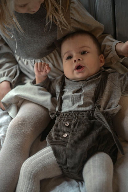 Popelin Baby Brown Corduroy Culotte With Removable Straps