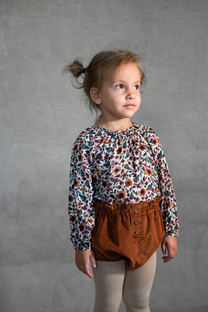 Popelin Baby Terracotta Velvet High-Waist Culotte