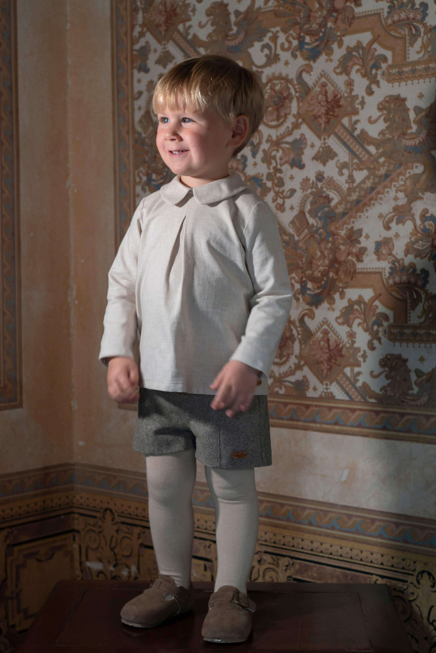 Popelin Brown Fleck Panelled Shorts