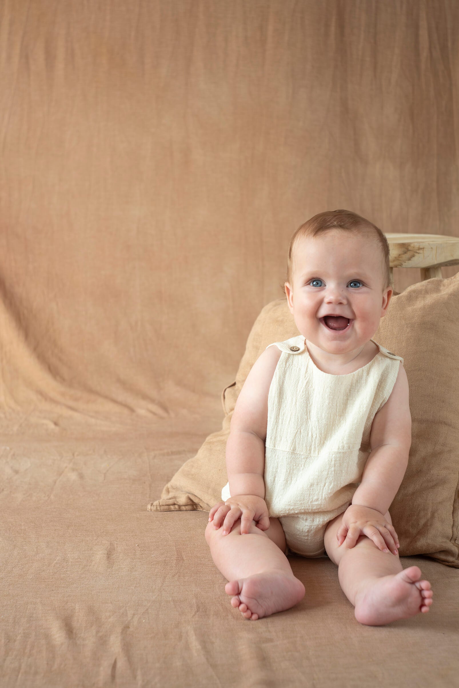 Popelin Off-White Baby Romper Suit
