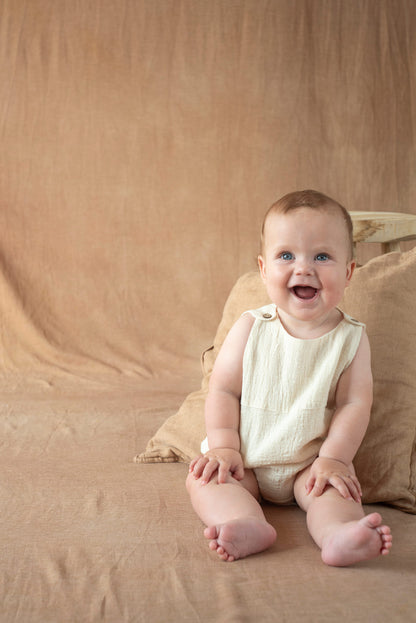 Popelin Off-White Baby Romper Suit