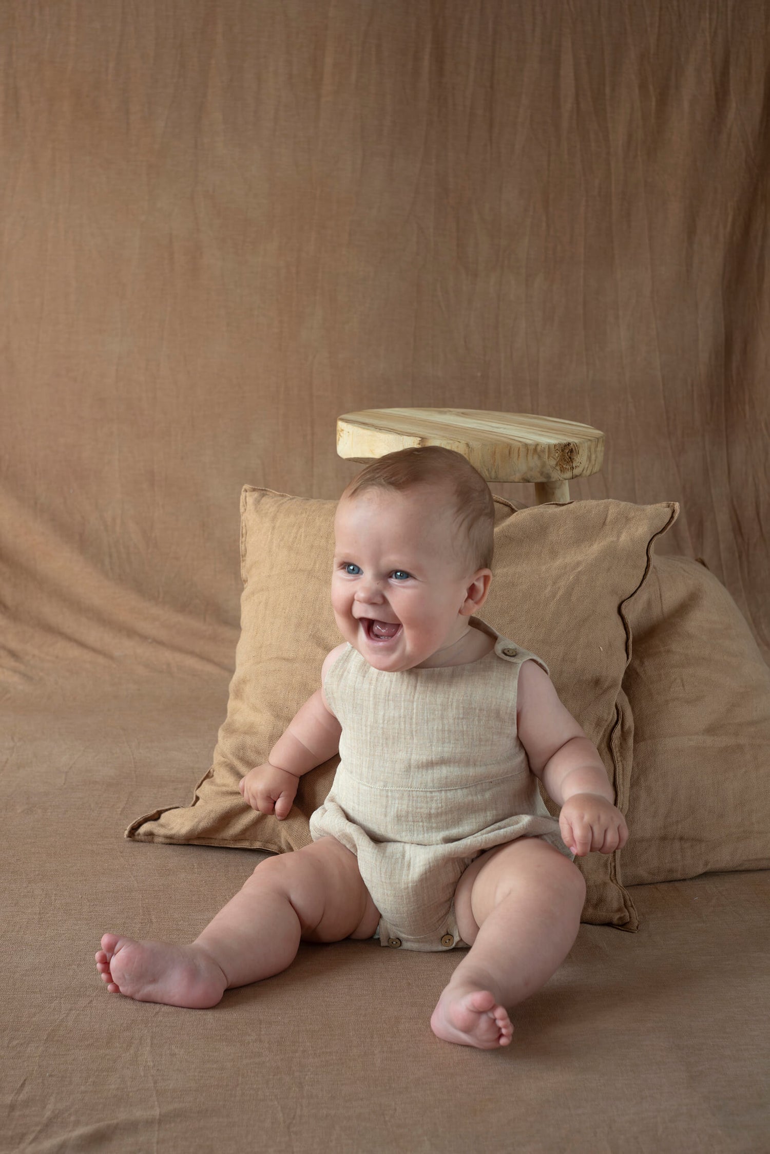 Popelin Sand Baby Romper Suit