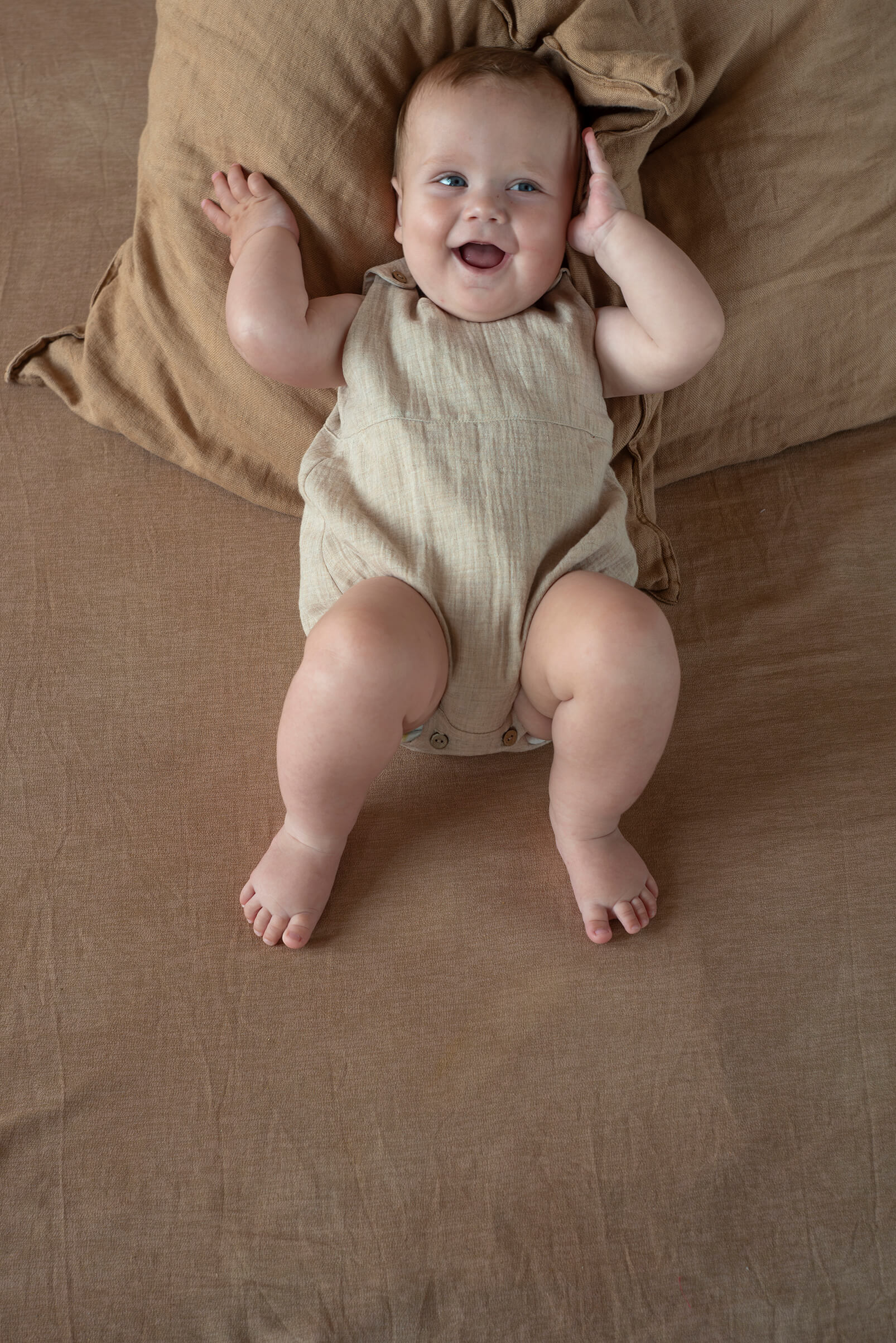 Popelin Sand Baby Romper Suit