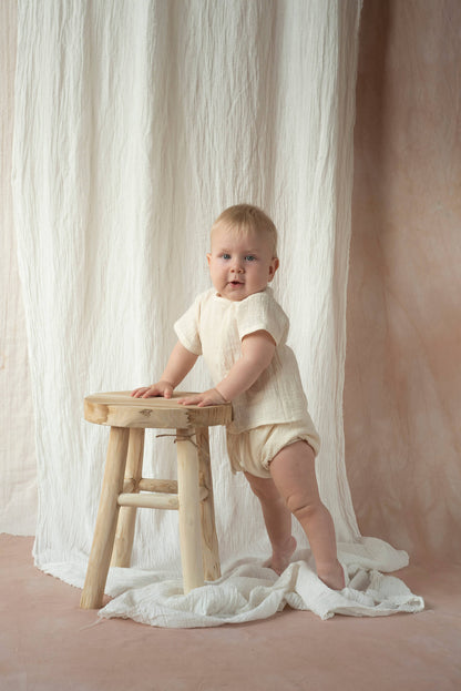 Popelin Off-White Basic Baby Culotte