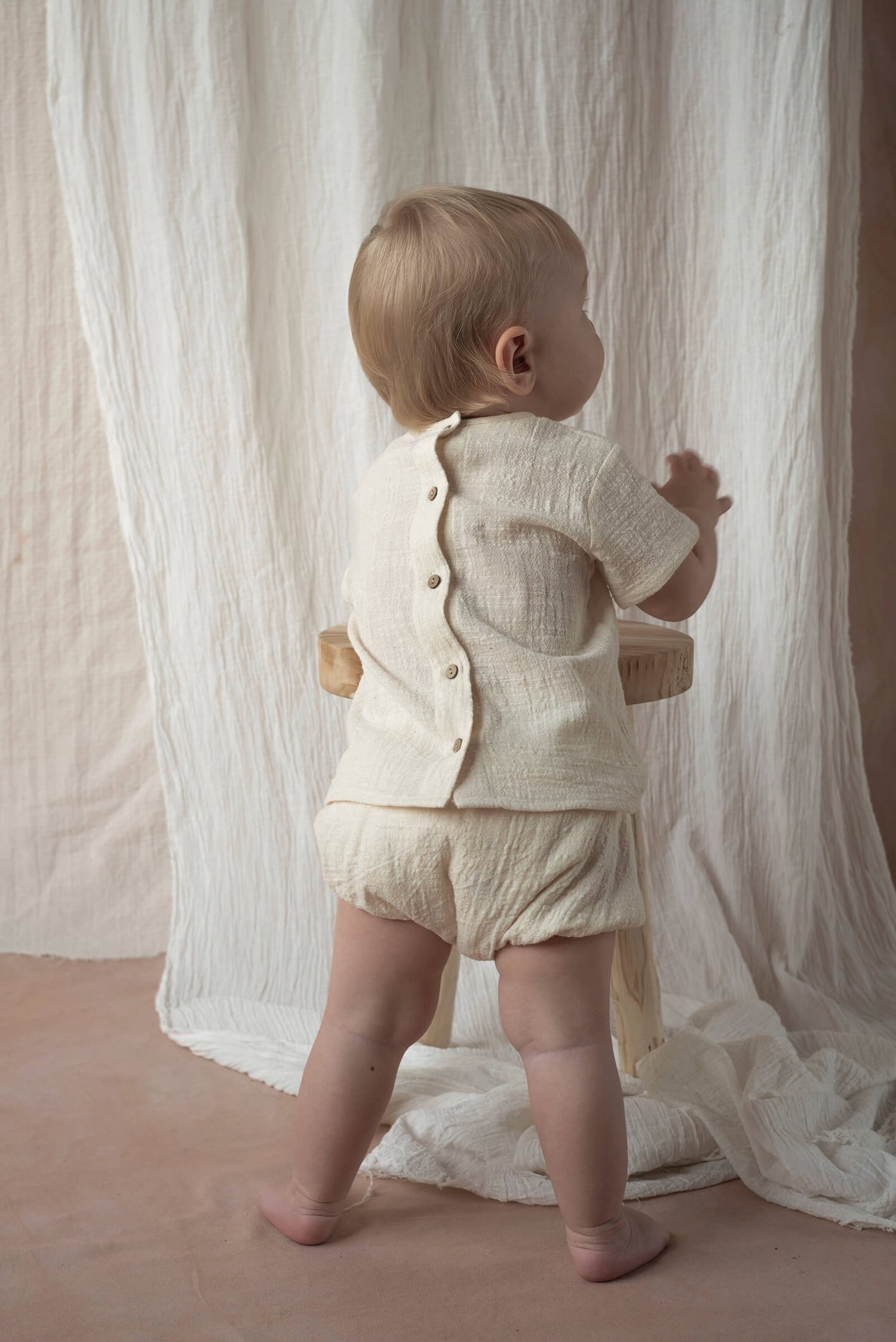 Popelin Off-White Organic Shirt with Pocket