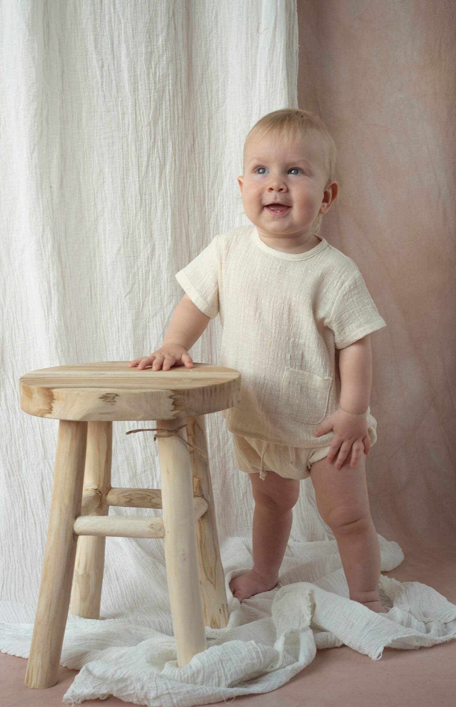 Popelin Off-White Organic Shirt with Pocket