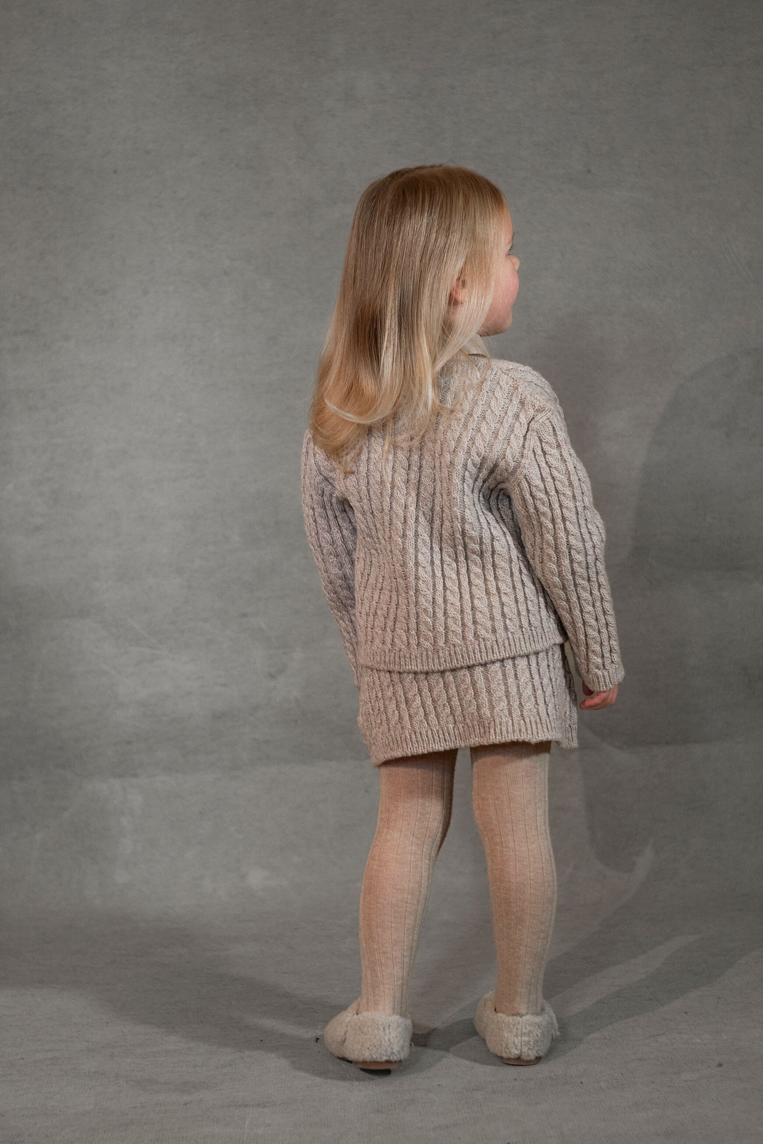 Popelin Sand Knitted Jacket