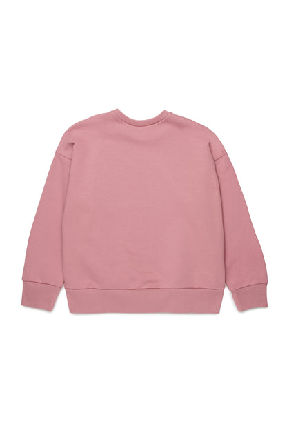 No21 Pink Drop Sholder Sweatshirt with Oversized Logo