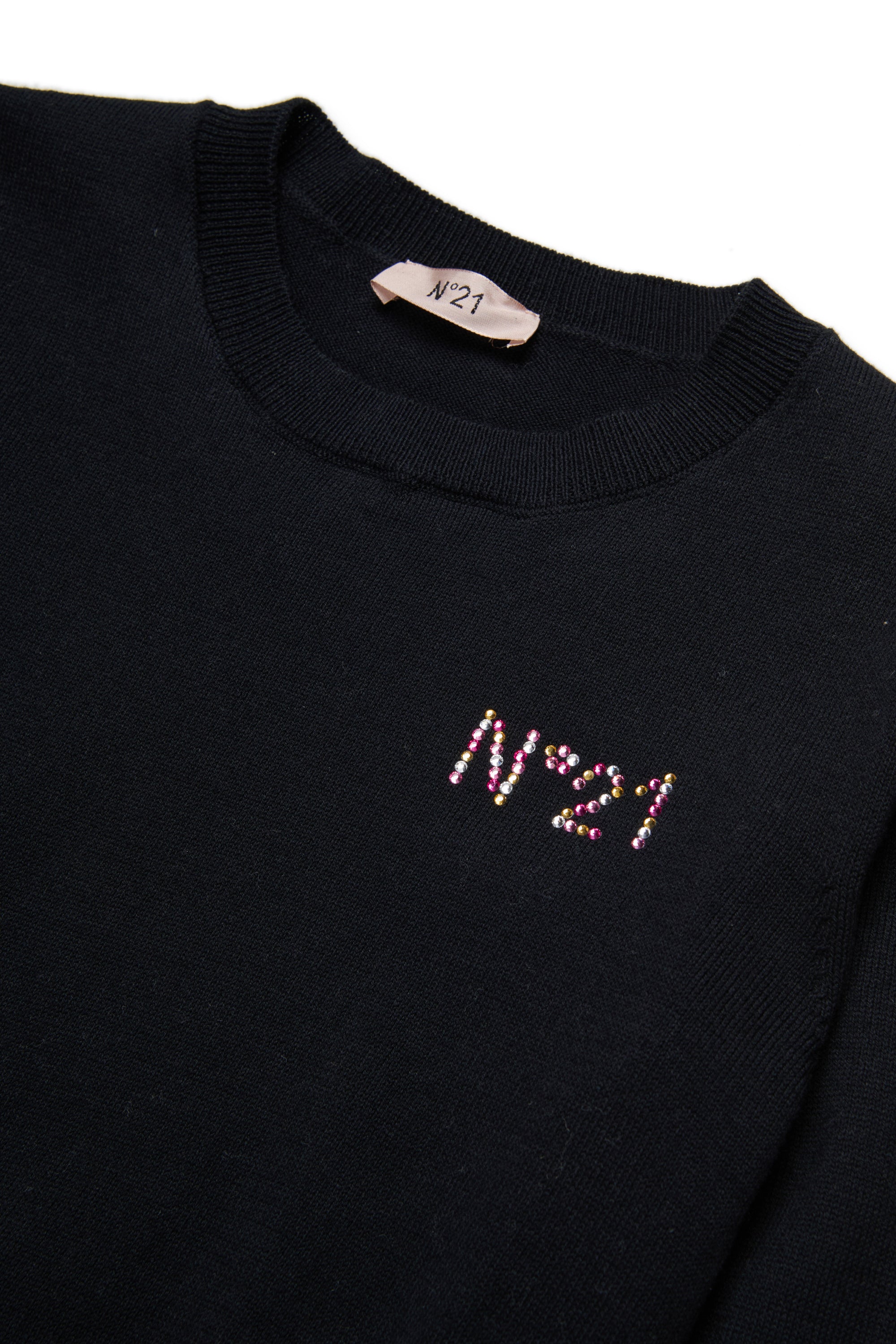 No21 Black Knit Sweater with Twisted Hem