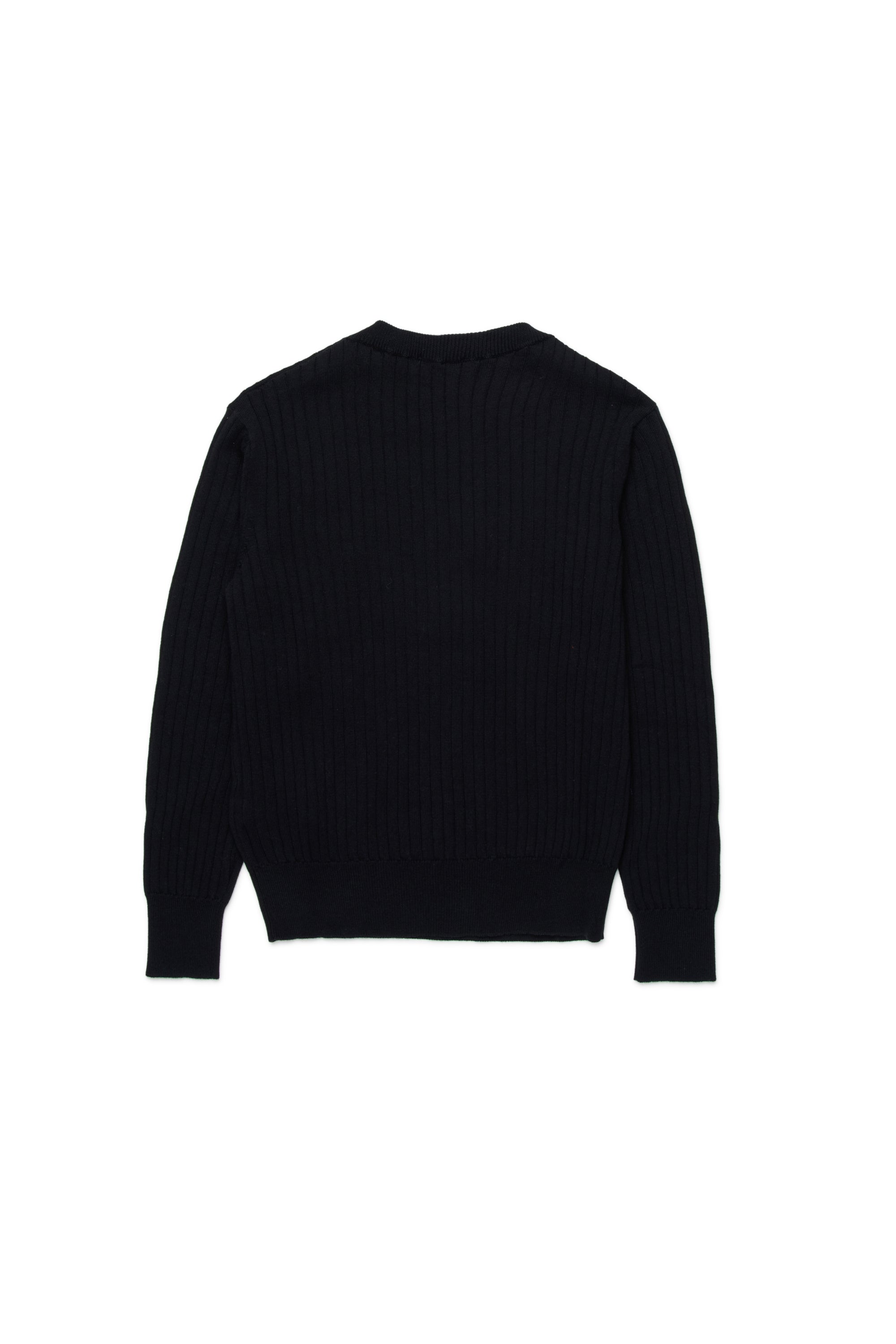 No21 Black Rib Knit Sweater with Tone on Tone Logo