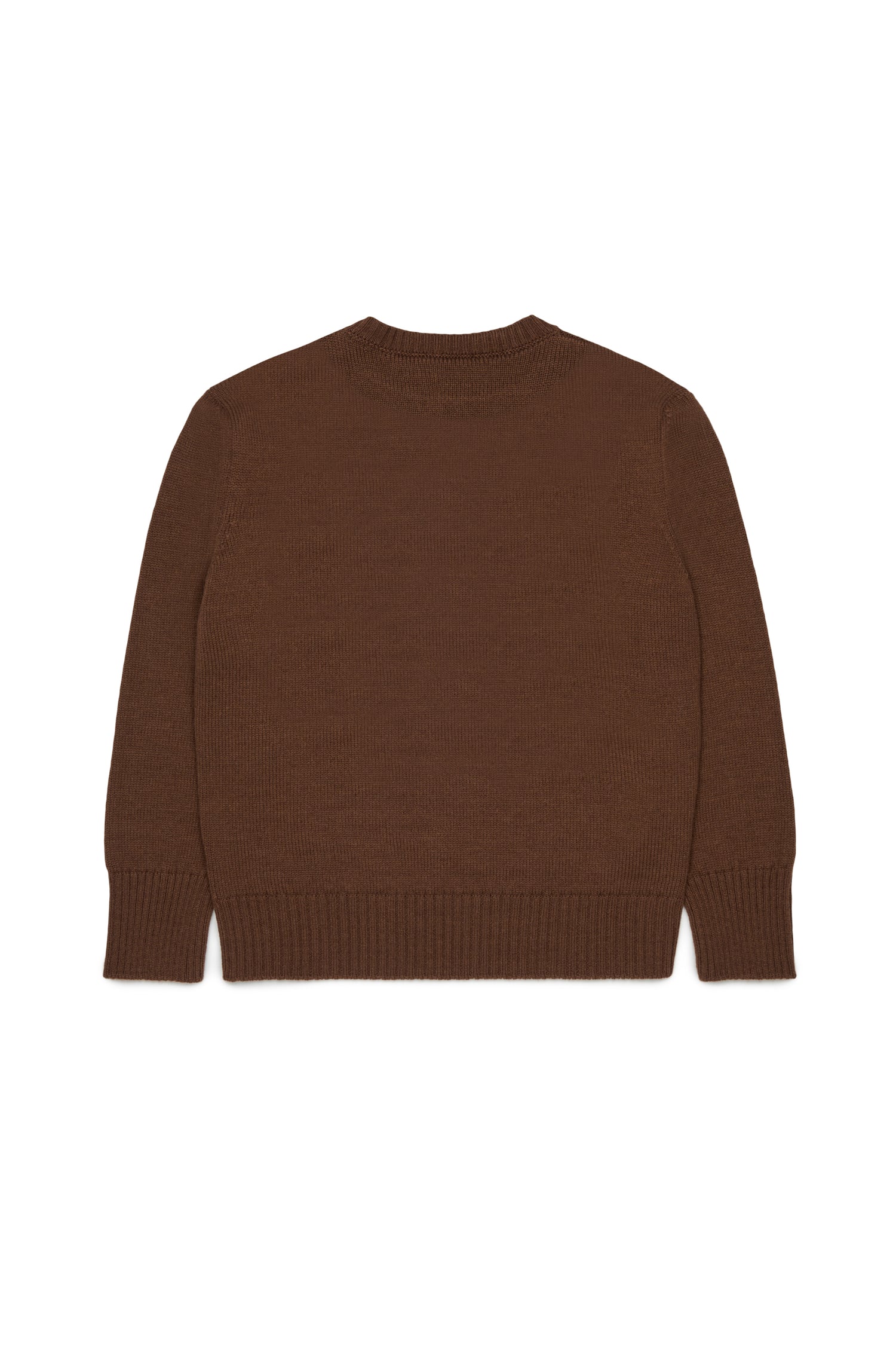 Nº21 Girls Brown Wool Blend Distressed Logo Sweater