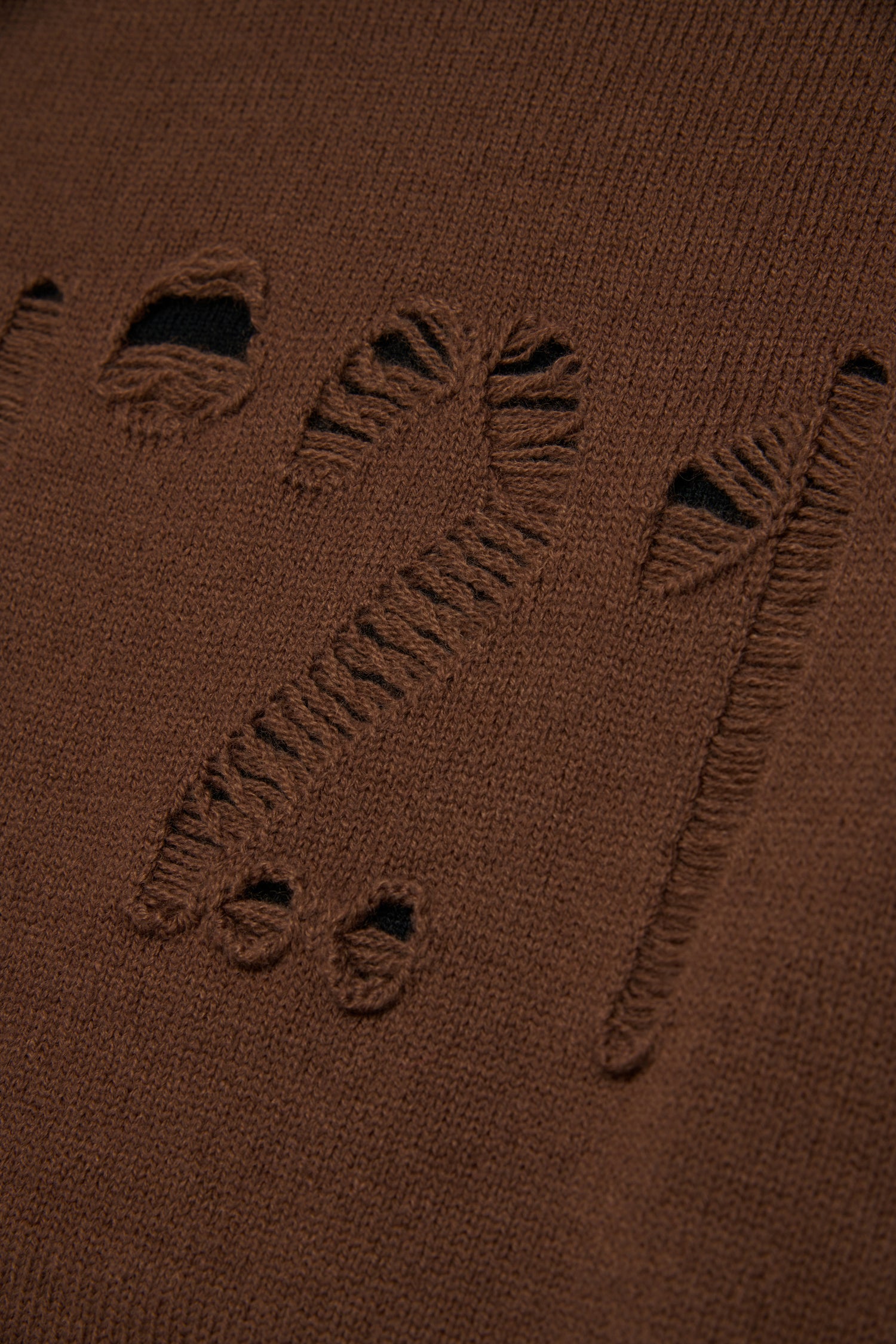Nº21 Girls Brown Wool Blend Distressed Logo Sweater
