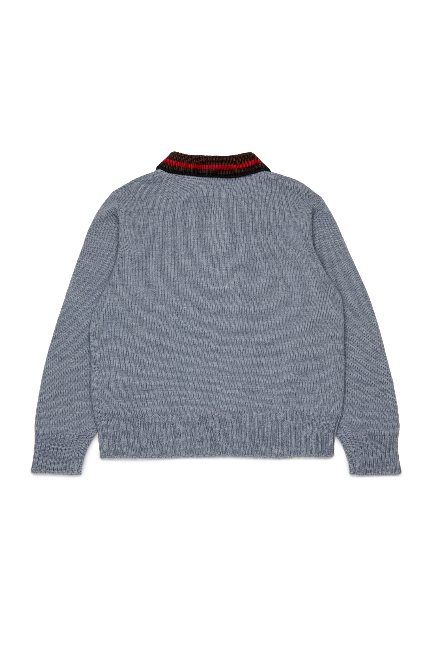 Nº21 Girls Grey Long Sleeve Knit Polo Sweater